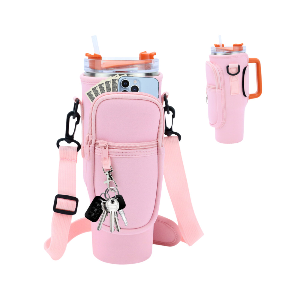 40oz Tumbler Water Bottle Carrier Bag with Adjustable Shoulder Strap For Stanley